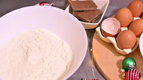 Festive Cooking Table Set for Christmas Cookie Magic Stock Footage 255334971