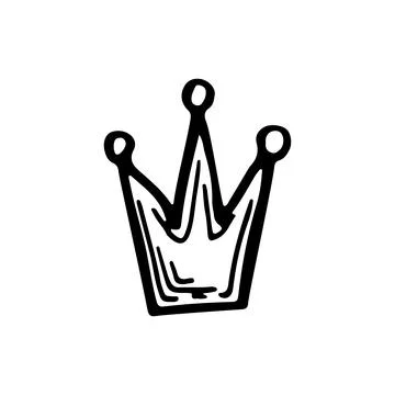 Festive crown birthday hat. Element for decorating a fun party. Hand drawn li Stock Illustration