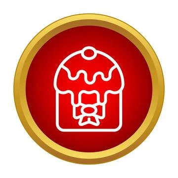 Festive cupcake icon with bow and icing Stock Illustration