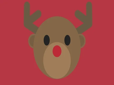 Festive cute reindeer animation loop red Stock Footage 80268339