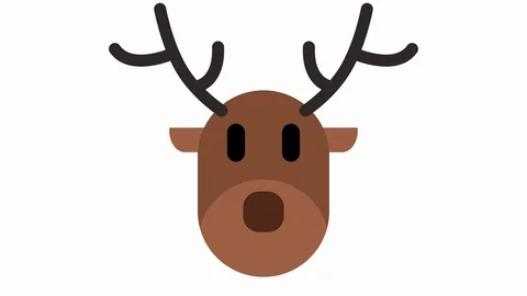 Festive cute reindeer animation loop 스톡 동영상 118964898