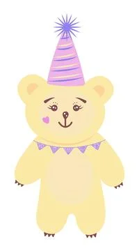 Festive cute white bear Stock Illustration