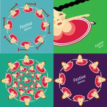 Festive dance Illustrazione stock