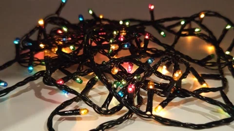 Festive decor with lights Stock Footage 322540641