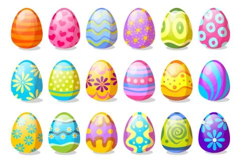 Festive decorated Easter eggs collection Illustration