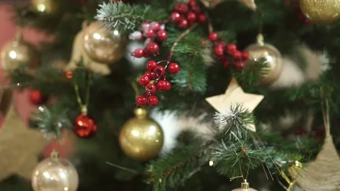 Festive decorated tree Stock Footage 159896808