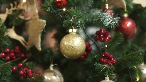 Festive decorated tree Stock Footage 159896812