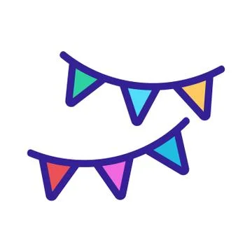 Festive decoration icon vector. Isolated contour symbol illustration Illustration