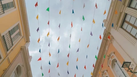 Festive decoration on the streets Stock-Footage 72348674