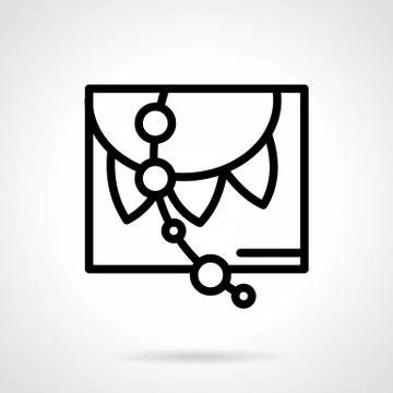 Festive decorations black simple line vector icon Stock Illustration