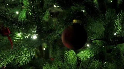 Festive Decorations Bring Joy in a Cozy Setting With a Christmas Tree Adorned Stock Footage 301135260