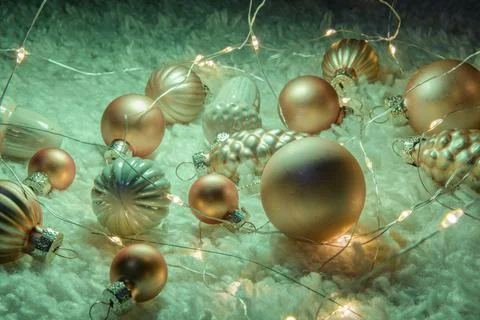 Festive decorations in a dark key. Stock Photos
