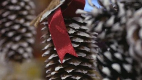 Festive decorations. The work of a designer-decorator. On the eve of Christmas. Stock Footage 83317446