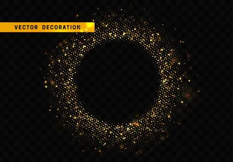 Festive decorative background with sparkles in the shape of a round frame b.. Stock Illustration