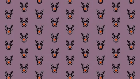Festive Deer Pattern - A Seamless Holiday Background. Stock Footage 325376102