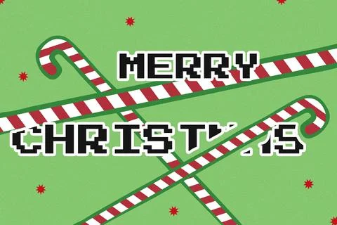 Festive design featuring candy canes and cheerful Christmas greeting in a Stock Illustration