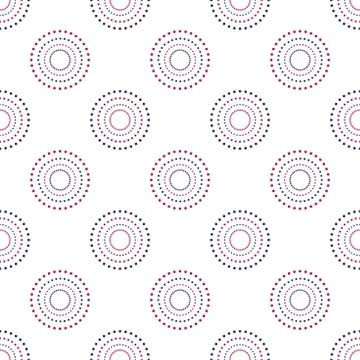 Festive design seamless circle dot pattern on white background Stock Illustration