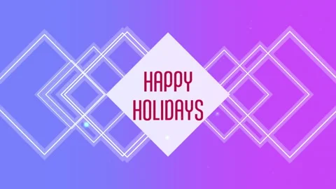 Festive diagonal geometric design with Happy Holidays in bold white letters Vidéo 289154261