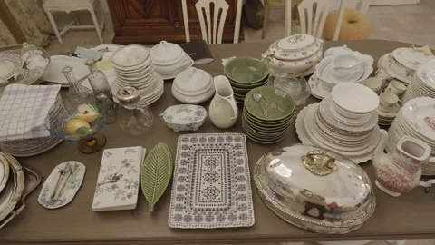 Festive Dishes on the Table Stock Footage 295758959