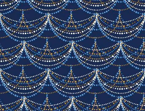 Festive dot lines repeatable motif. Illustrazione stock