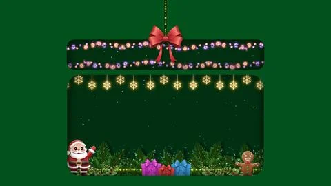 Festive double frame with gingerbread man and colorful gift boxes Stock Illustration