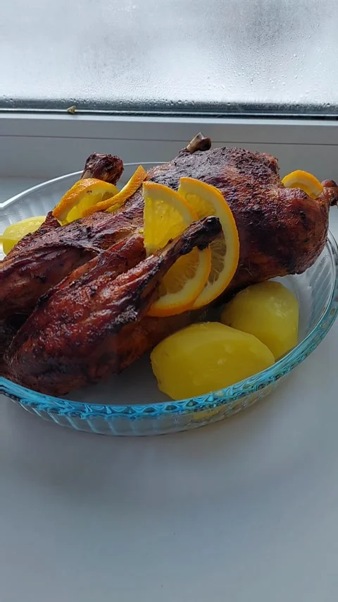 Festive duck with oranges Stock Footage 231253704