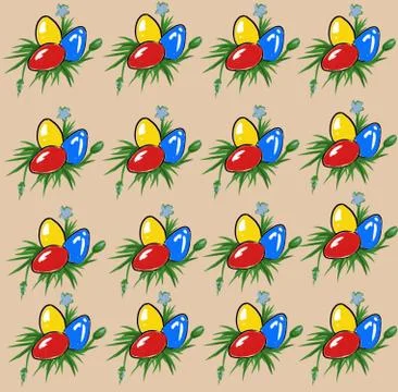 Festive easter background from colored eggs For decor Stock-Illustration