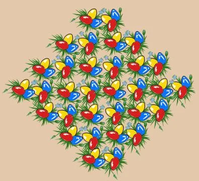 Festive easter background from colored eggs Illustrazione stock
