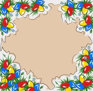 Festive easter background from colored eggs with place for text Illustrazione stock