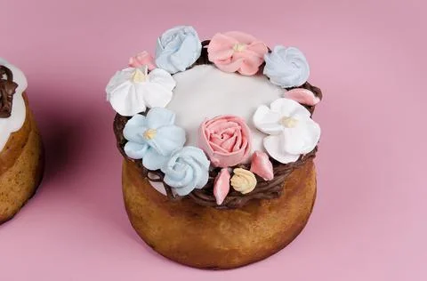 Festive Easter cake with decorations Stock Photos