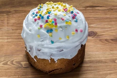 Festive Easter cake with a sprinkle. quality photo Stock Photos