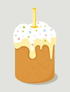Festive Easter cake. Vector illustration in a flat style isolated on white ba Illustrazione stock