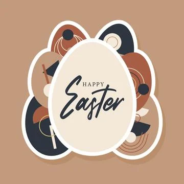 Festive Easter card with eggs decoration pattern on light background. Vector  イラスト素材