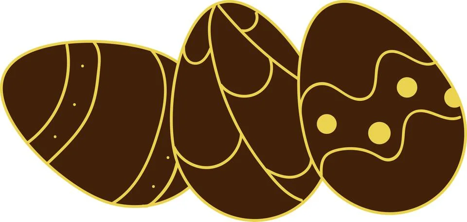 Festive easter choko eggs for decorating postcards and banners for the holiday Stock Illustration