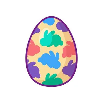Festive Easter Egg Multi Colored Geometric Ornate Stock Illustration