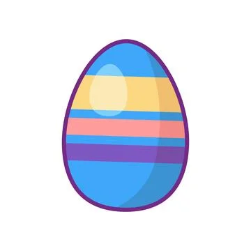 Festive Easter Egg Multi Colored Striped Ornate Stock Illustration