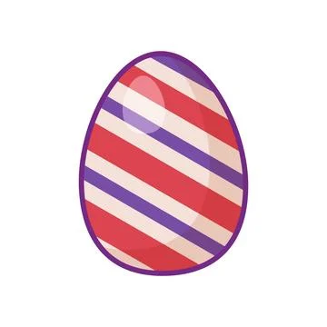 Festive Easter Egg Multi Colored Striped Ornate Stock Illustration