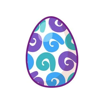 Festive Easter Egg Multi Colored Striped Ornate Stock Illustration