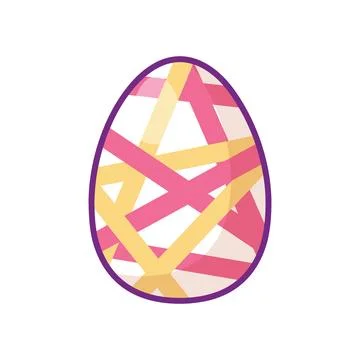 Festive Easter Egg Multi Colored Striped Ornate Stock Illustration