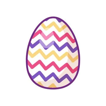 Festive Easter Egg Multi Colored Striped Ornate Stock Illustration