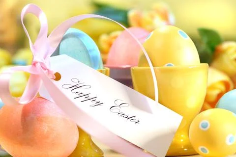 Festive easter eggs Stock Photos