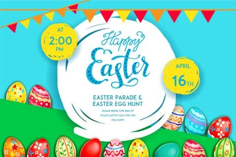 Festive Easter invitation Stock Illustration