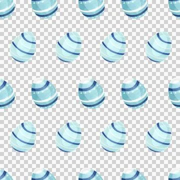 Festive Easter seamless pattern with eggs and flowers, hand drawn in watercolor. Stock Illustration