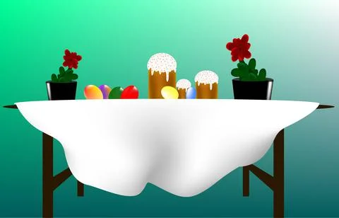 Festive Easter table Stock Illustration