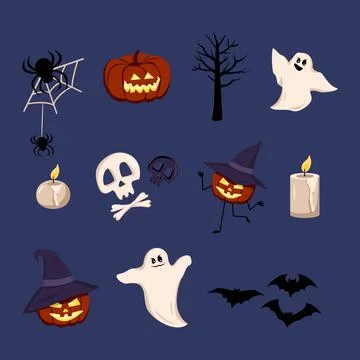 Festive elements for halloween Stock Illustration