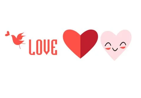Festive elements of the heart for Valentine's Day Stock Illustration