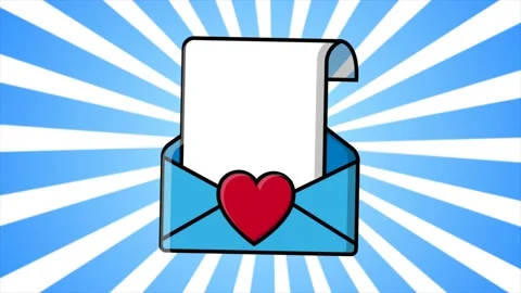 Festive envelope with a love letter for Valentine's Day on a background of .. Stock Footage 226265053