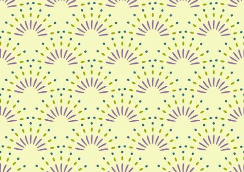 Festive ethnic seamless pattern. Half circle geometric shape, hand drawn doodle Illustrazione stock