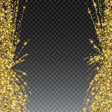 Festive explosion of confetti. Gold glitter background for the card, invitation Stock Illustration