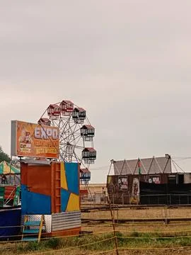 Festive fairground scene 스톡 사진